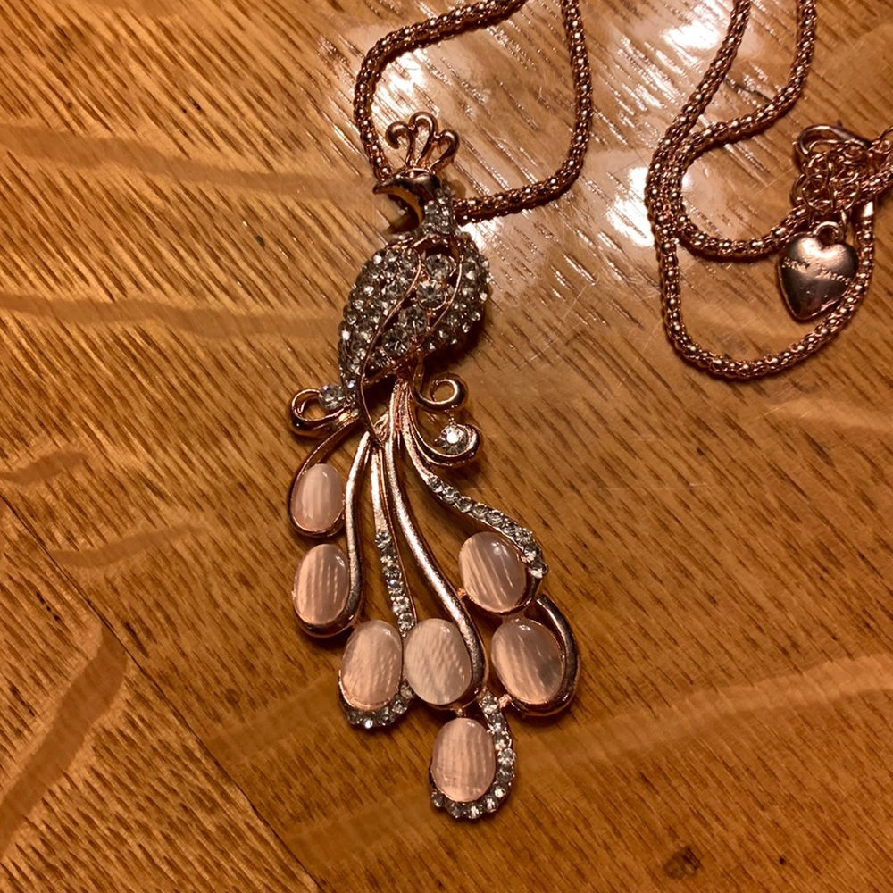 Rose Gold Peacock - Betsey Johnson Necklace - Picture 2 of 5